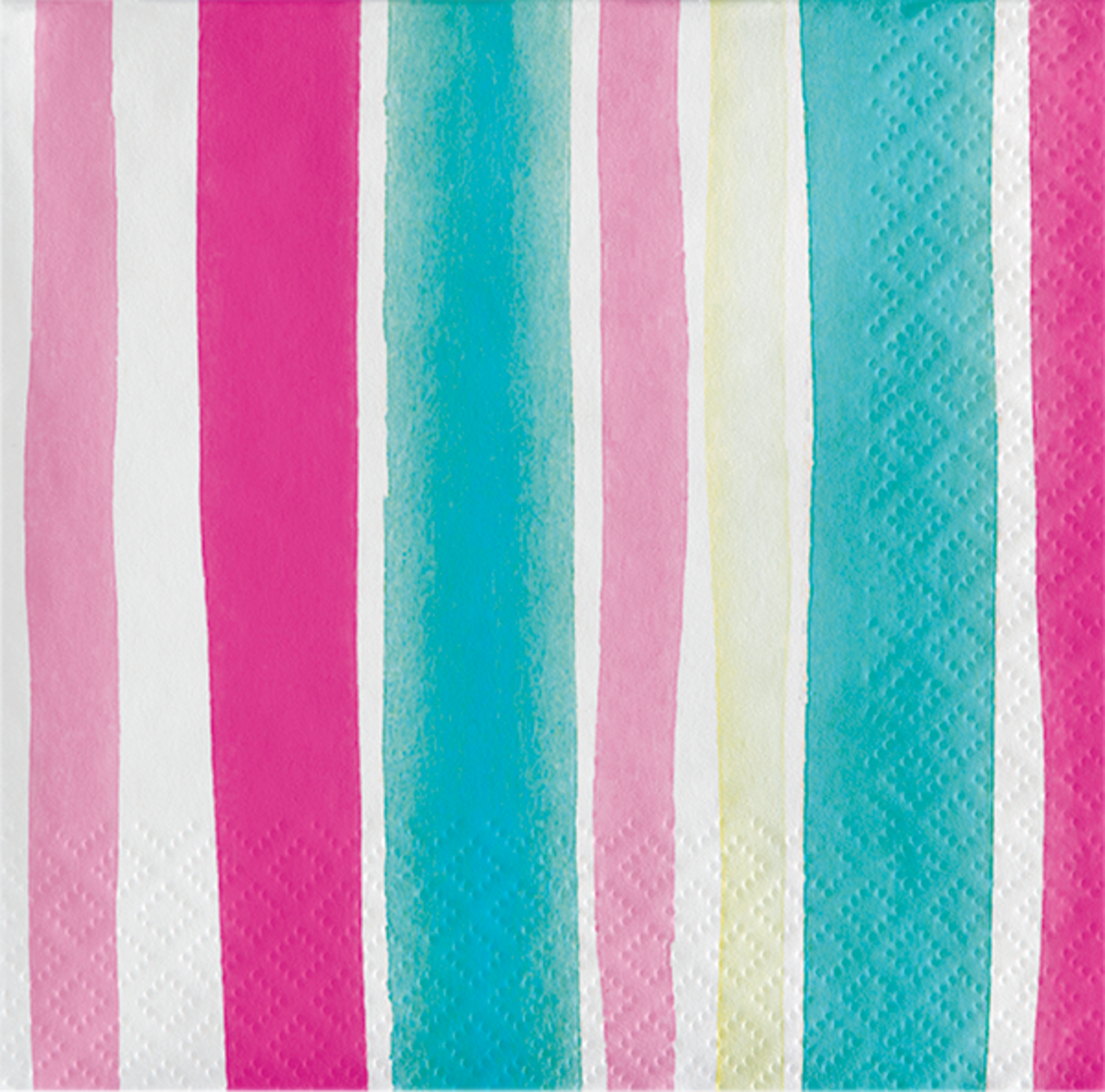 Fun Stripes Beverage Napkin - Colorful 3-Ply Napkins for Parties & Events (24 Pack)